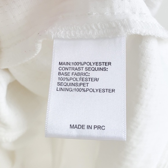 Keepsake The Label White Sequined Short Sleeve Mini Dress small - Picture 8 of 10